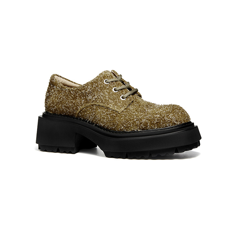 皮尔卡丹女鞋皮鞋真牛皮绒面高跟系带羊皮舒适透气深口休闲单鞋女,淘宝优惠券,粉丝福利购,淘宝优惠卷