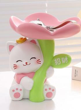 树脂创意招财猫MM9089-3收纳摆户件客厅桌面办公招室入玄关家装饰