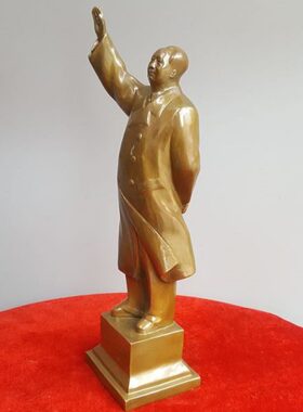 毛主席铜像毛泽东摆件挥手雕塑全身纯铜站像新居乔迁工艺客厅礼品