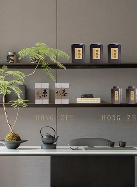 茶室茶桌台面装饰茶水间t茶柜茶叶罐摆件新中式样板间售楼处酒店