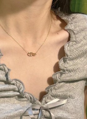 999纯银莫比乌斯环项链女轻奢小众高级感双扣锁骨链2024新款爆款