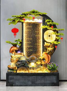 水墙假幕山池流水喷泉玄关办室内外屏风tb-68372庭院鱼招财公装饰
