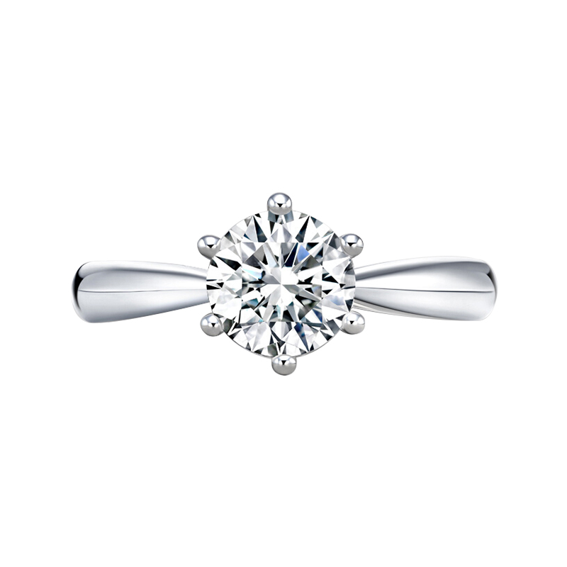 专柜正品I DO1克拉Pt950铂金钻戒经典六爪求婚结婚订婚钻石戒指女 - 图3
