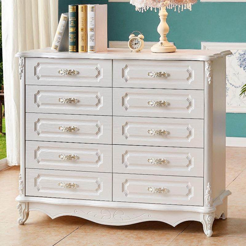 欧式五斗柜白色雕花客厅组装收纳储物柜卧室五斗橱简约现代抽屉柜,淘宝优惠券,粉丝福利购,淘宝优惠卷