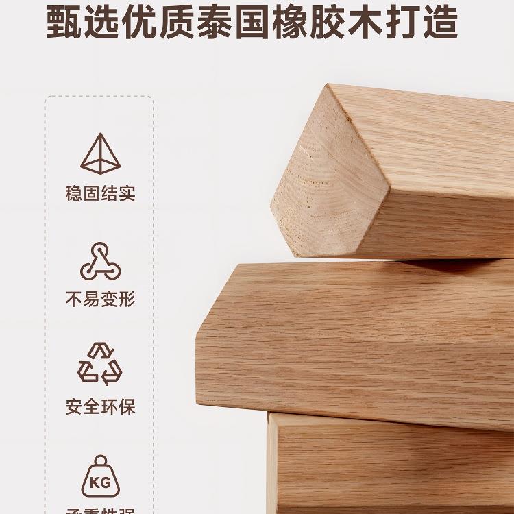 实木凳子家用可叠放客人备用凳餐桌化妆梳妆凳结实耐用新中式方凳 - 图2