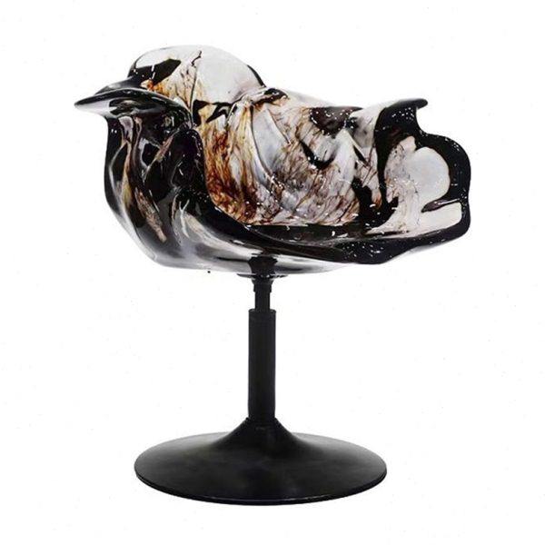 北欧花瓣透明树脂网红升降单人椅子旋转凳子吧台几何艺术品雕塑,淘宝优惠券,粉丝福利购,淘宝优惠卷