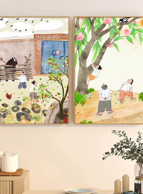 新中式餐厅装饰画小众艺术饭店背景墙面壁画客厅民宿禅意茶室挂画