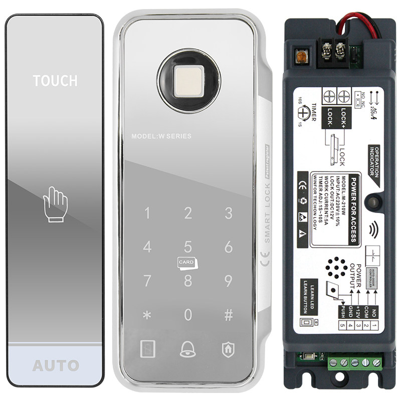 Sensor door wireless attendance fingerprint access control machine set automatic door fingerprint password card swipe all-in-one access control system