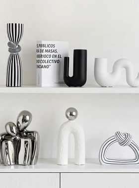 高级现代抽象摆件艺术高档客厅酒柜电视机柜家居装饰品样板房摆设