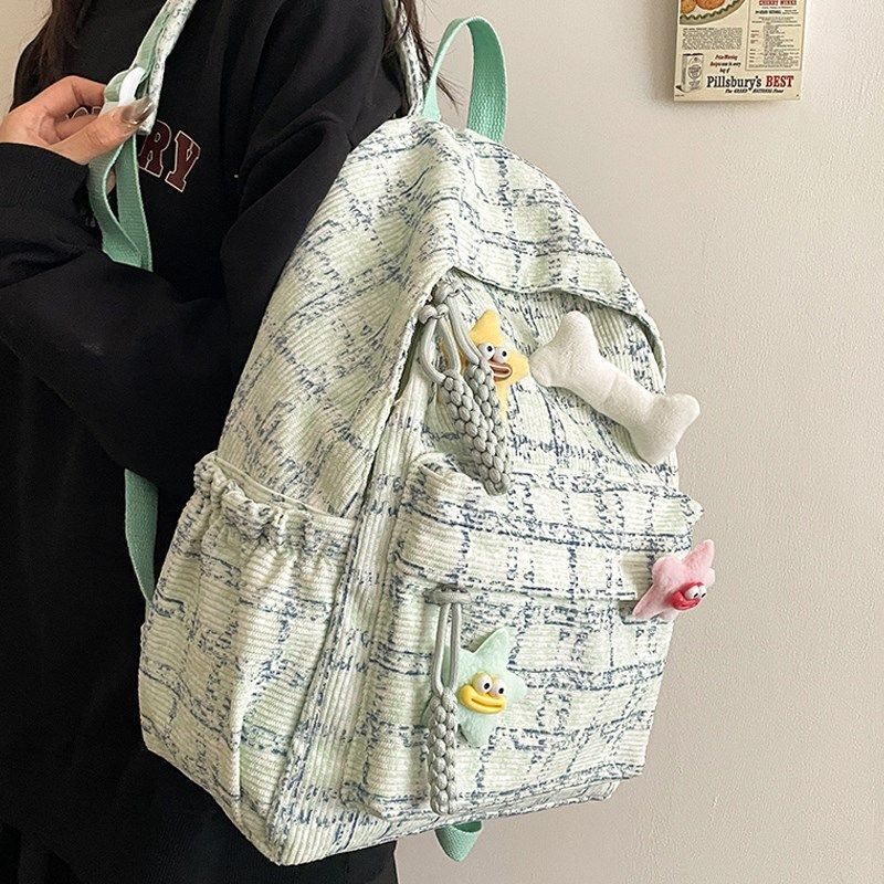 秋冬旅游女孩背包高颜值文艺小清新格子双肩包初中生高中学生书包,淘宝优惠券,粉丝福利购,淘宝优惠卷