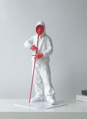 简约抽人物雕塑摆件客厅奢玄关视柜BJ0159家居轻设象计师样板电房