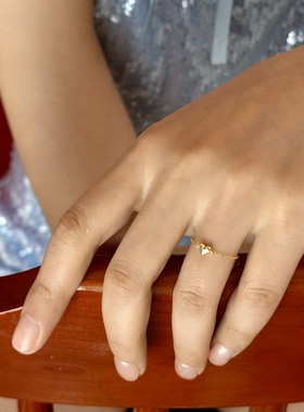 可调链条爱心戒指叠戴利器