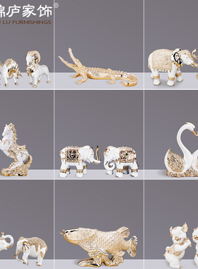 欧式客厅玄关酒柜电m视柜装饰品摆件创意家居办公室桌面轻奢艺术