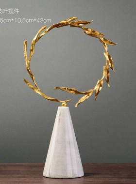 北欧轻奢大理石金属摆件现代简约客厅G电视柜样板间玄关家居装饰