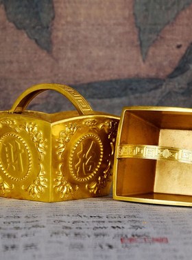 铜米斗摆件日进斗金铜聚宝盆铜缸铜升子家居装饰品X店铺开业礼品