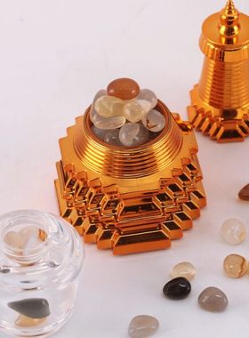 藏式水晶亚克力合金色白八大佛塔尊胜塔吉祥塔菩提塔家用摆件装物