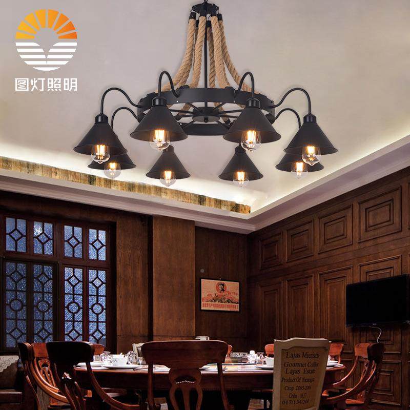 美式o复古铁2020-09艺灯客厅餐厅lf工业风服装店t网吊咖酒吧麻绳,淘宝优惠券,粉丝福利购,淘宝优惠卷