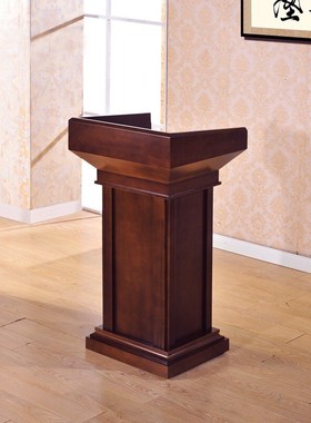 实木油漆演讲g台迎宾台会议室多媒体学校发言台接待台主持接待台