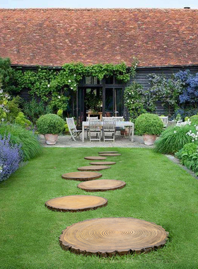 户外庭院草坪垫脚石别墅花园脚踏石走廊H地砖铺路汀步石院子踏步