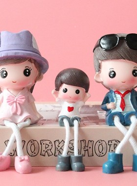 家居装饰品客厅小摆件工艺品可爱C树脂吊脚娃娃创意房间卧室内摆