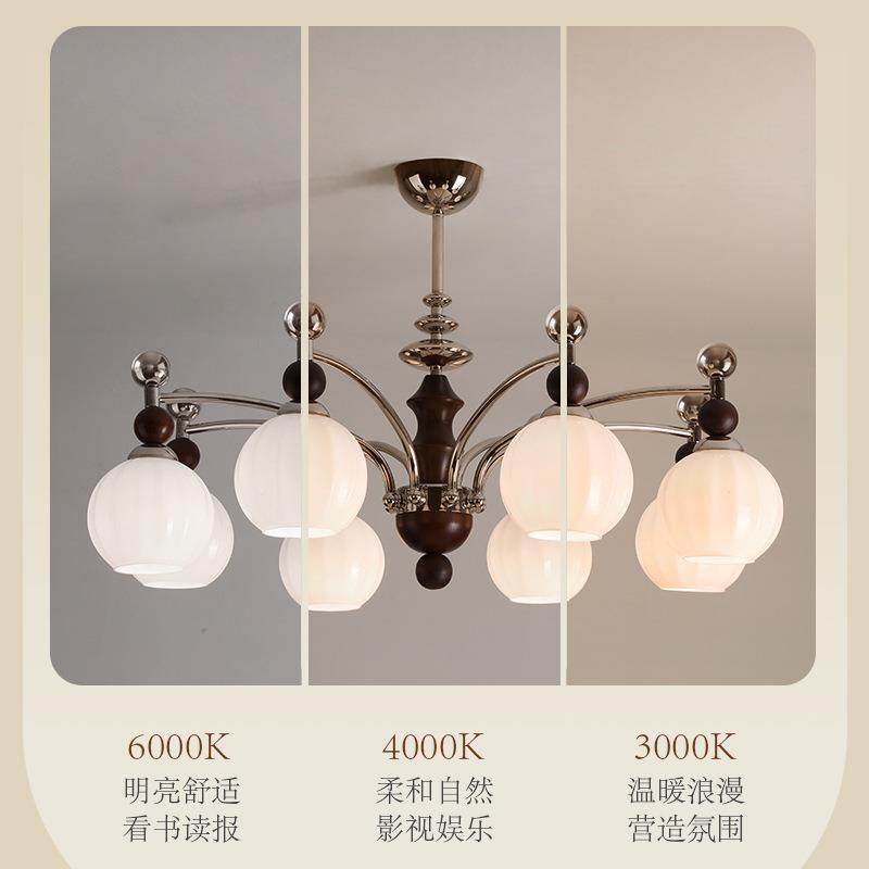 中古谱风客实木厅吊主灯新42505中式高级感玻璃灯罩全光护眼木纹,淘宝优惠券,粉丝福利购,淘宝优惠卷