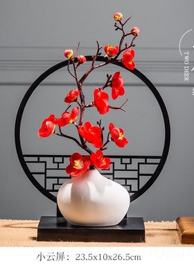 新款家里家居意客厅酒柜摆设关创屏摆件书L房间办公室玄桌面风小