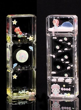 可爱卡通小公主动感滑滑梯减压油滴油漏沙漏桌面摆U件儿童生日礼