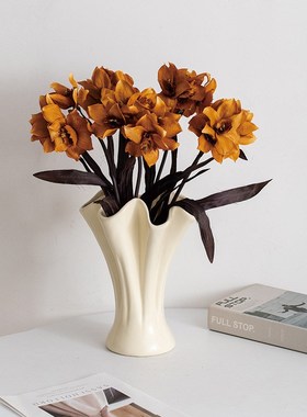 蜀门奶呼呼北欧陶瓷花瓶现代装饰鲜花I干花客厅桌面插花摆件花器