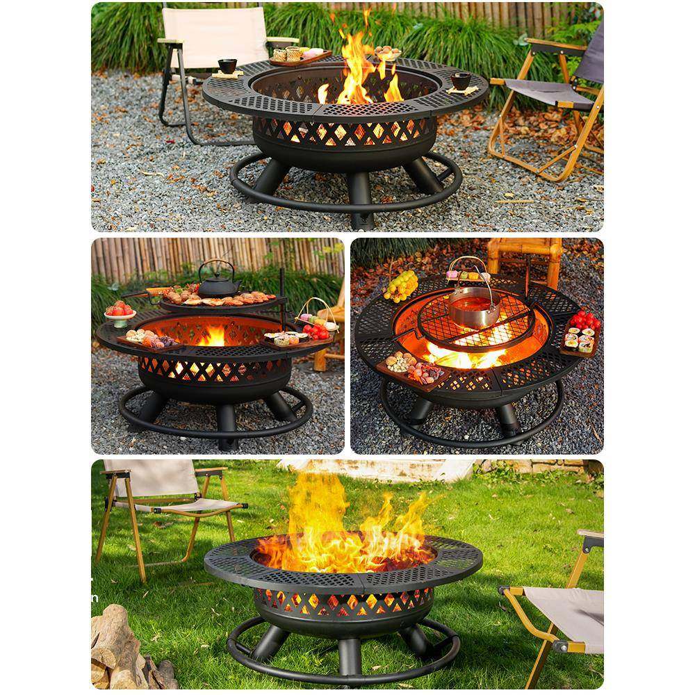 户外工携匠烧烤架多功能LZF84468围炉煮茶桌篝火便柴火烤火炉家用,淘宝优惠券,粉丝福利购,淘宝优惠卷