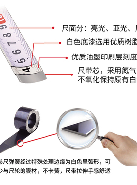 加宽钢卷尺5米防水加厚耐磨尺子7.5m木工盒尺圈尺抗摔高精度