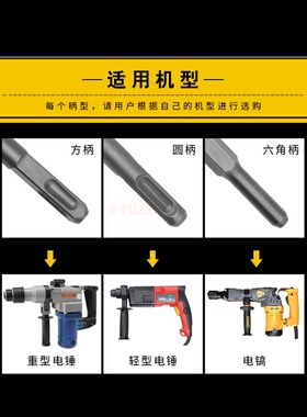 电锤电镐凿子方柄四坑凿加宽扁铲超薄电镐头加宽电锤钻头铲头水电