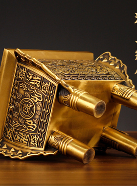 铜鼎摆件全纯g铜鼎家用客厅玄关办公室店铺前台开业礼品工艺装饰