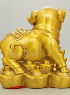 黄室件铜猪摆铜猪元宝办猪FJO十二生肖猪家居公装饰工艺礼品摆设