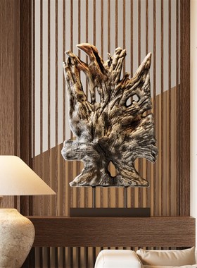 侘寂风抽象艺术摆件样板房售楼部新中式茶室玄关U酒店民宿装饰品