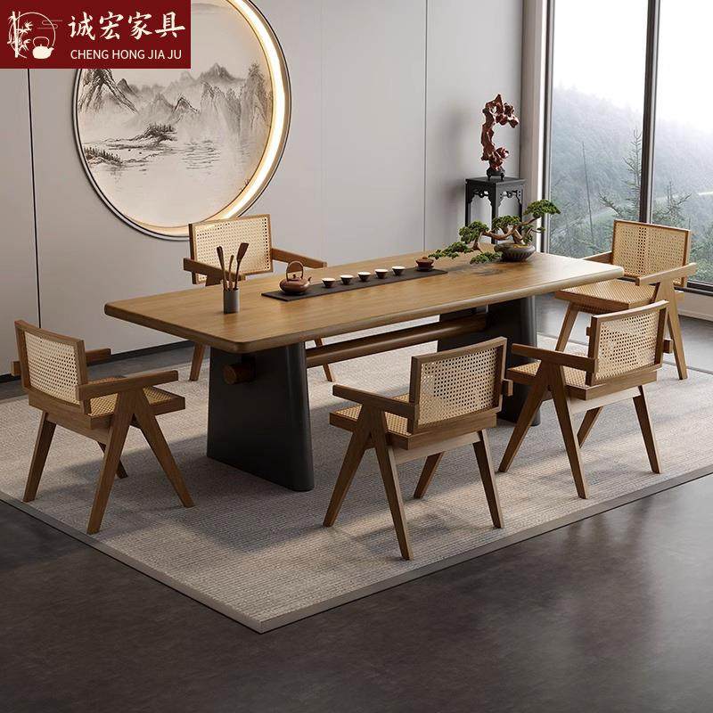 诚宏茶桌全套简约实木大板茶台家用小户型喝茶桌办公室禅意泡茶桌,淘宝优惠券,粉丝福利购,淘宝优惠卷