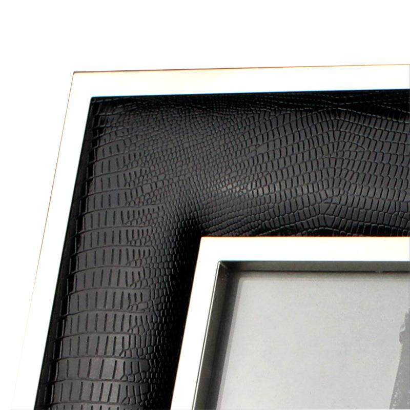 现代简约画框摆台创意手工6寸7寸长方形金属边框黑色皮革相框,淘宝优惠券,粉丝福利购,淘宝优惠卷