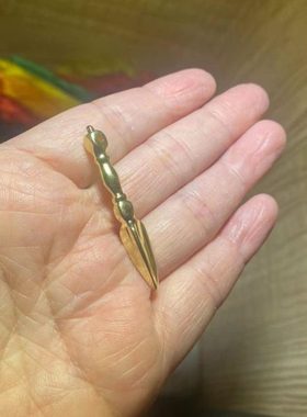 三指橛 随身46mm吊坠 含金铜托甲金刚杵挂件