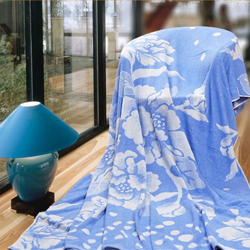 晨天乐提b花被 纯棉单双人毛巾被 150*200cm 180*220cm学生被床单 - 图1