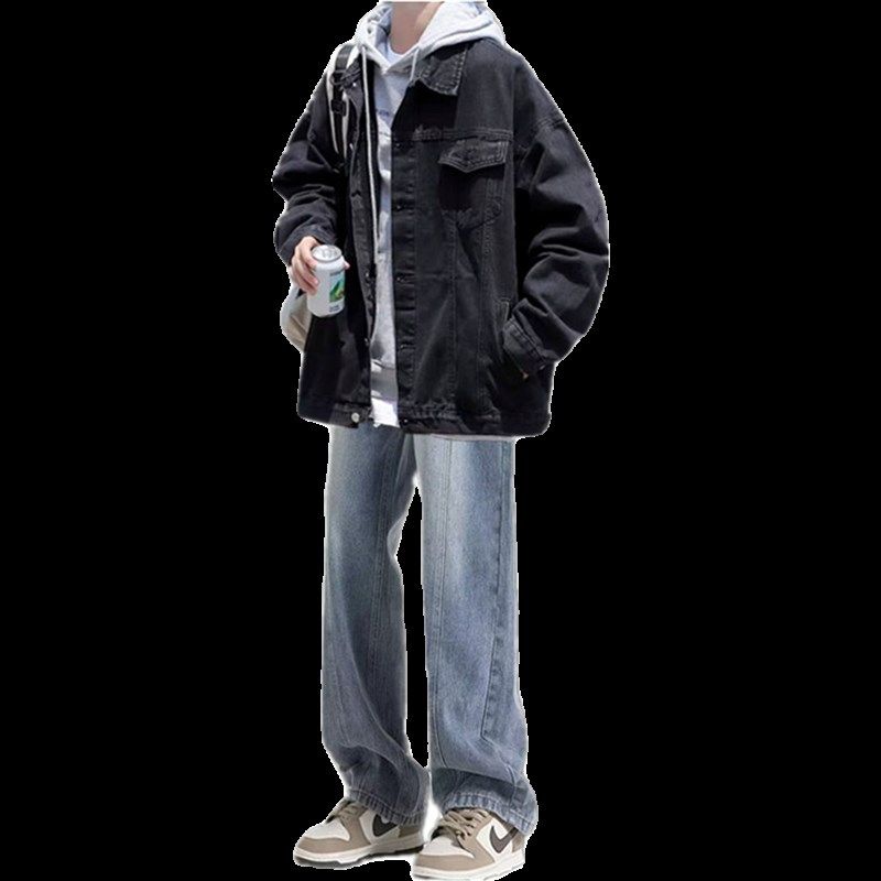 牛仔外套套装男士冬季新款潮流加绒夹克搭配卫衣牛仔裤学生三件套,淘宝优惠券,粉丝福利购,淘宝优惠卷