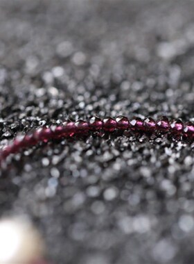 落苏丨刻面紫水晶珍珠极细手链 深紫色 气质款