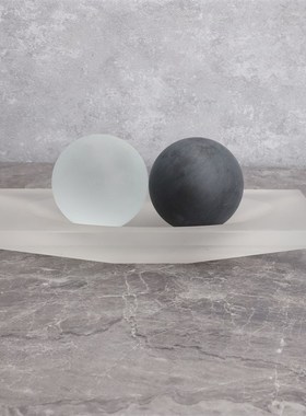 欧式简约球形水晶船样板房售楼部书房客厅家居卧室软装饰品摆件