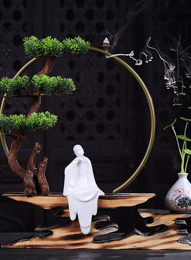 新中式禅意摆件创意家居客厅办公室电视柜软装饰品工艺品玄关摆件