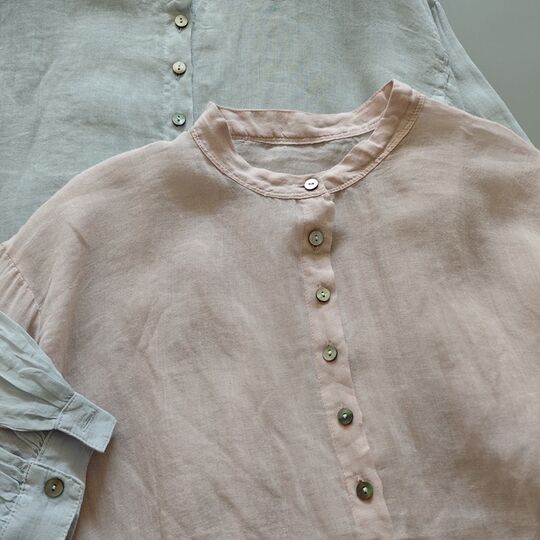 日系小清新文艺风轻薄苎麻长袖衬衫式中长款连衣裙休闲百搭衬衫裙