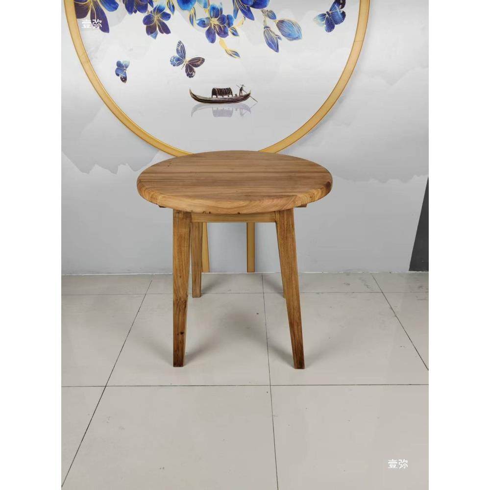 实木老榆木小圆桌圆形小茶桌简约餐饮餐桌接待小桌子阳台休闲茶台,淘宝优惠券,粉丝福利购,淘宝优惠卷