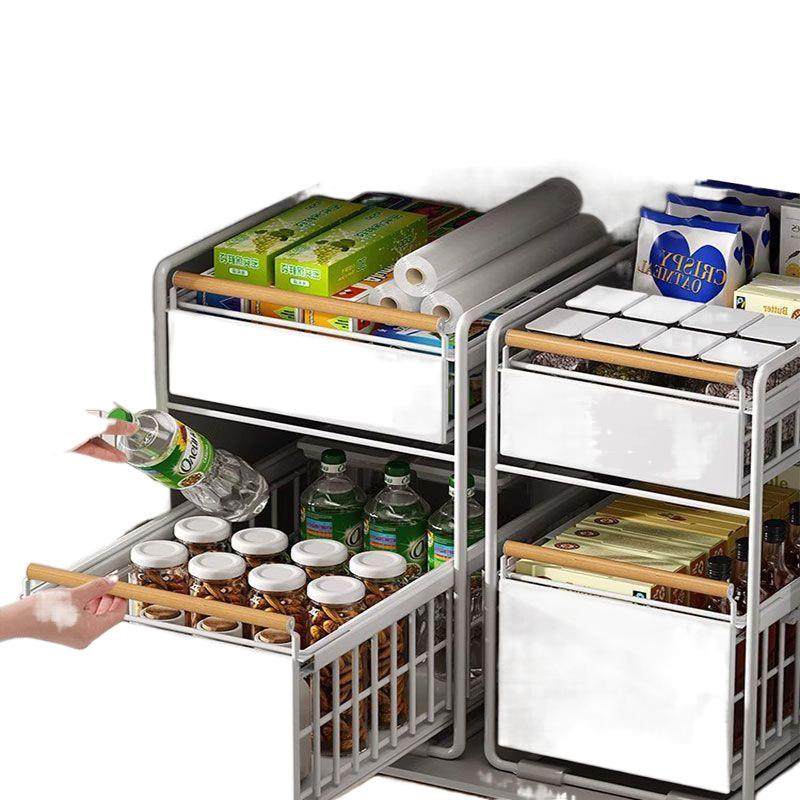 厨房橱柜拉篮下水槽置物架碗碟调料收纳抽拉式分层架子抽屉水槽下,淘宝优惠券,粉丝福利购,淘宝优惠卷