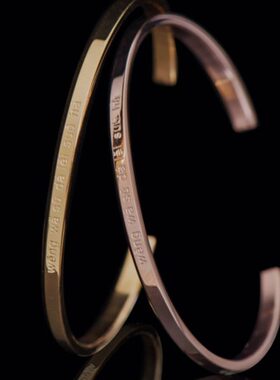 简修行六字真言楞严咒手镯女士男款钛钢手环镯子简约高级高饰品