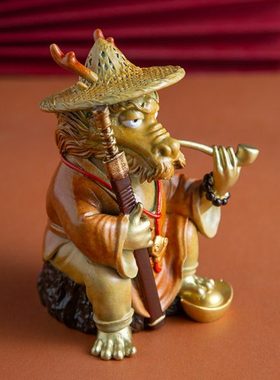 观铜原创龙大侠铜摆件家居装饰品客厅柜子办公室桌面创意高档礼品