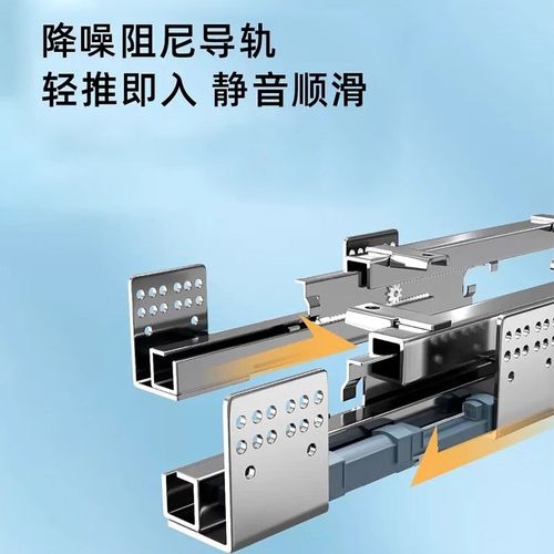 304不a锈钢拉篮厨房橱柜抽屉收纳置物碗篮双层厨柜内碗架放碗拉蓝 - 图3