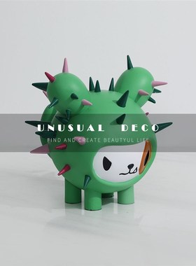 卡通创意粉红色儿童房可爱公仔雕塑摆件I福娃刺猬摆设家居软装饰