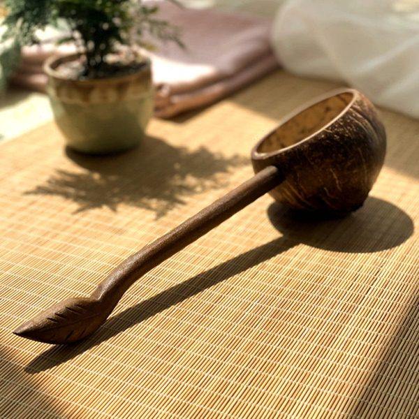 东南亚椰壳舀水勺木日式长柄水勺水瓢浇花勺子家用SPA茶道创意勺,淘宝优惠券,粉丝福利购,淘宝优惠卷